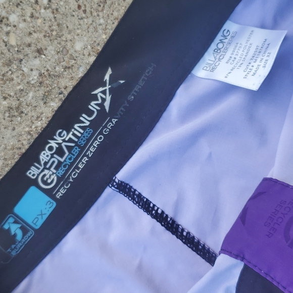 Billabong Platinum Recycler Series Board Shorts Swim Trunks 32 Stripes - Picture 3 of 7